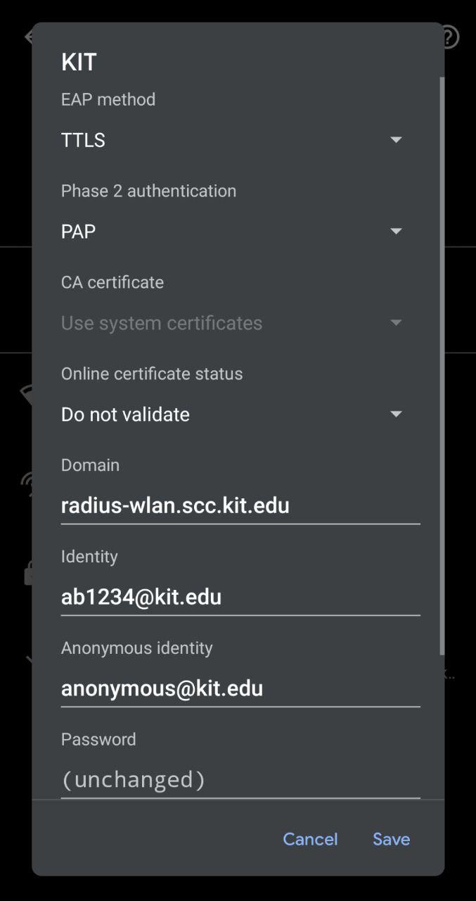Figure 3: Settings on Android 6 and newer