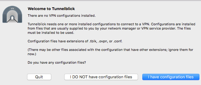 Figure 3: There are no VPN configurations installed