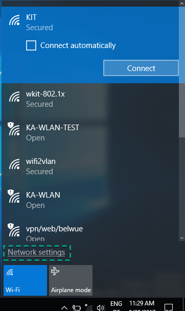Figure 8: Wifi Networks on Windows 10