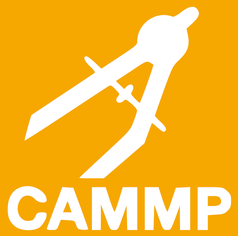 Bild zeigt dass Logo des CAMMP Programms (Zirkel und Schriftzug CAMMP)