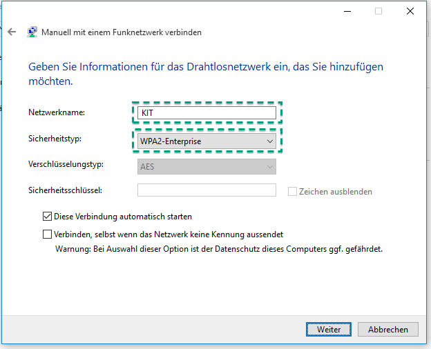 Abbildung 4: Netzwerkinformationen