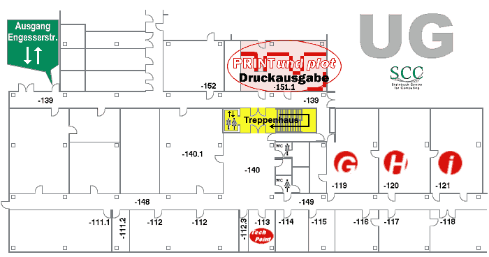 Grundriss UG SCC, Standort Print & Plot