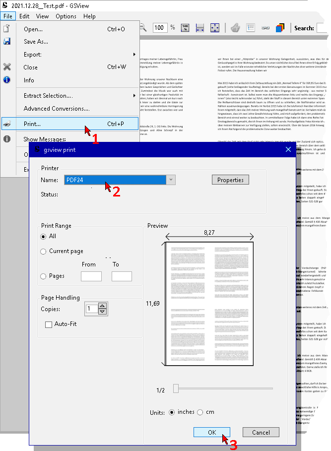 Druck-Optionen: PDF-Schutz aufheben 2