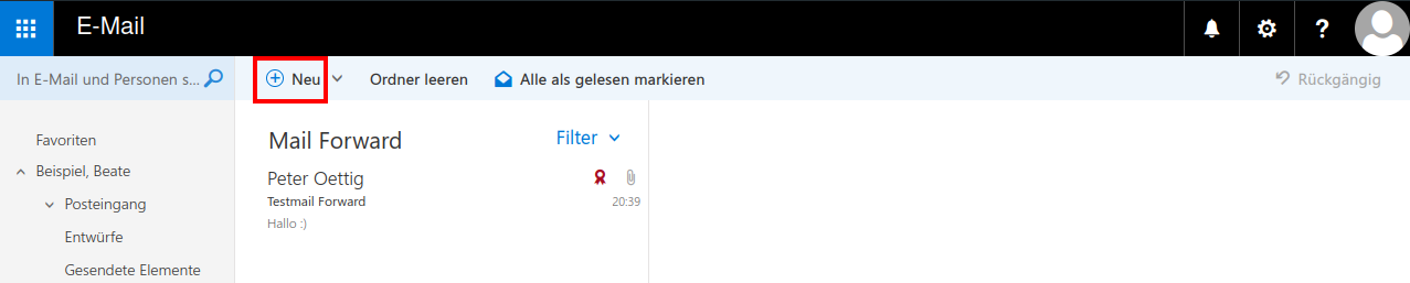 OWA: Neue Mail