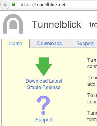 Figure 1: Download of Tunnelblick