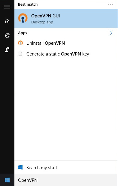 Figure 3: OpenVPN in the start menu