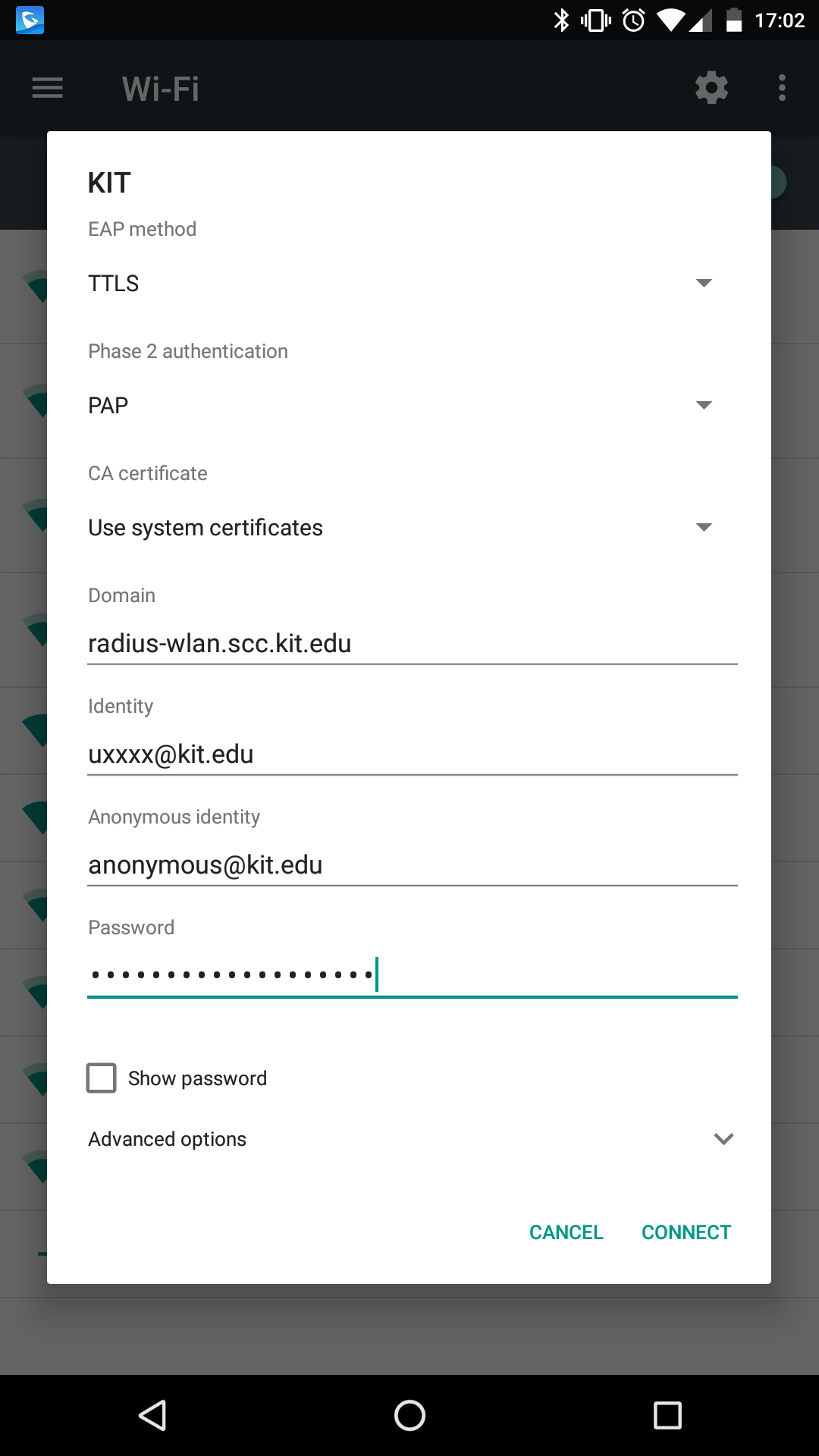 Figure 1: Settings on Android 6 and newer