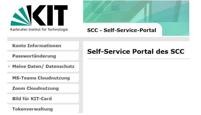Grafik mit Schriftzug SCC Self Service Portal